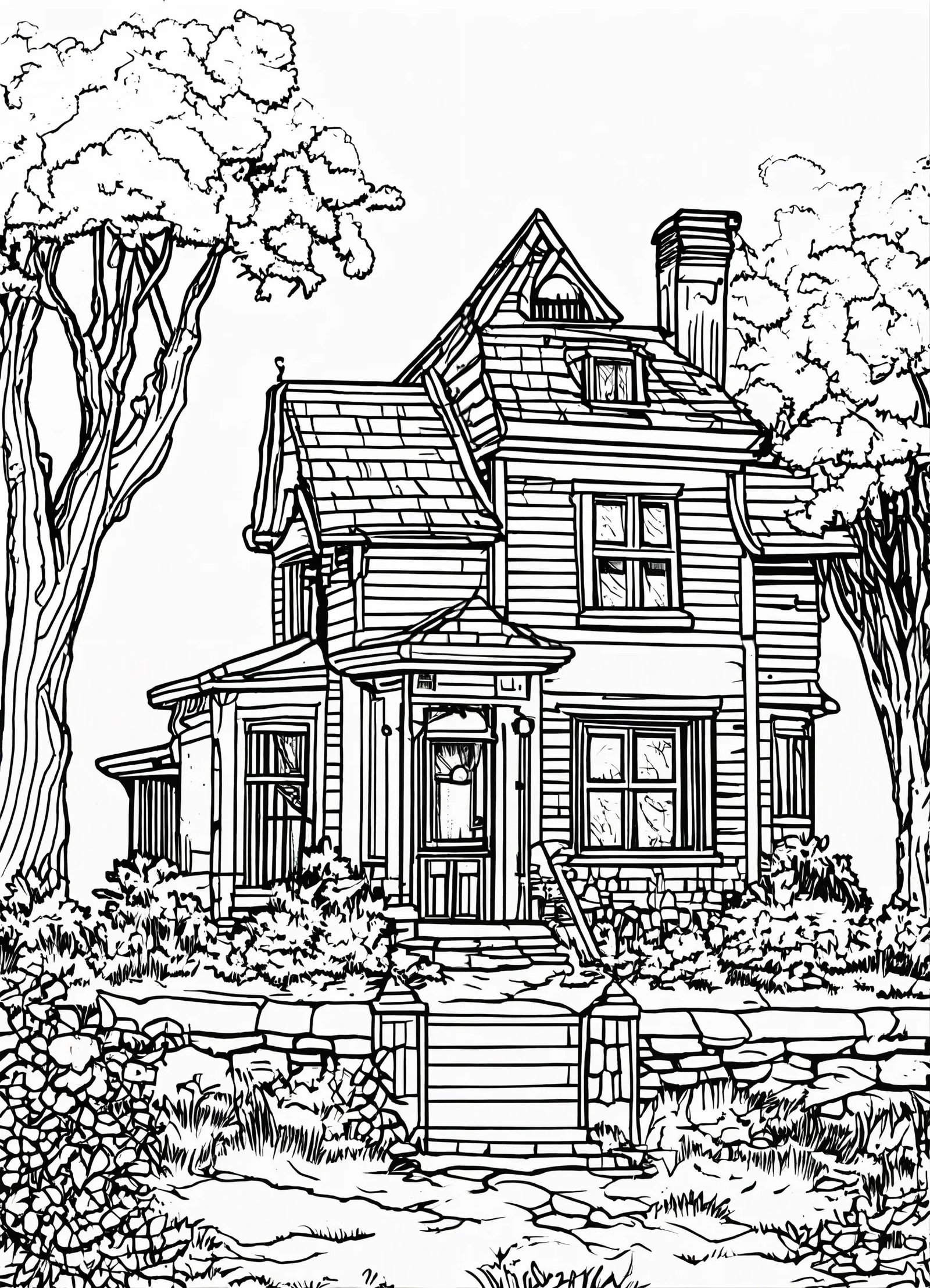Home high detail coloring book page (1)
