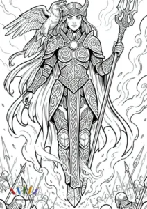 04 la reina cuervo morrigan soberana del campo de batalla MINIATURA