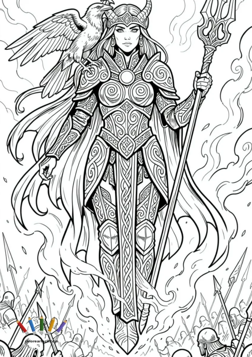 la reina cuervo morrigan soberana del campo de batalla