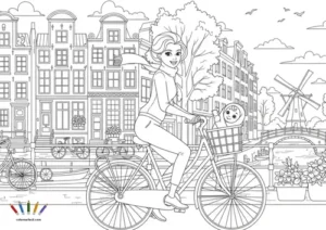 a4 ciudades amsterdam miniatura mamá en bici con bebé por Ámsterdam 0003